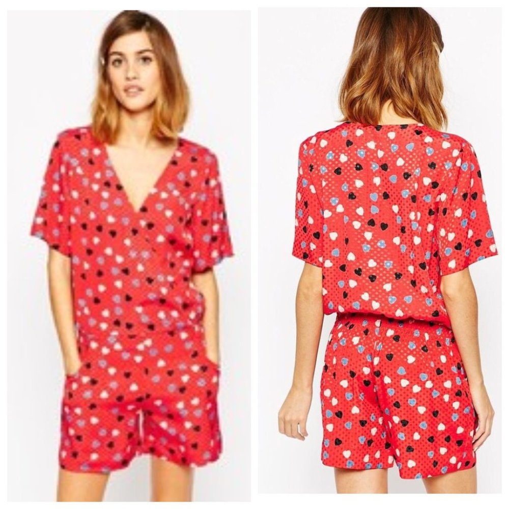 NWOT See by Chloe Romper In Heart Print - Picture 2 of 10